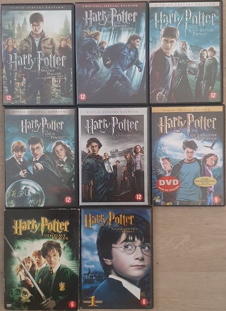 Harry Potter complete filmreeks, Cd's en Dvd's, Vanaf 12 jaar, Ophalen of Verzenden, Zo goed als nieuw