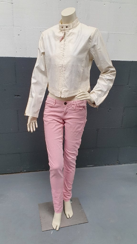 Lakjasje Foxy, wit, nepleer look. Maat S, maat 36. S25, Tweedehands verkoop, Tweedehands verkoop, Wit, Ophalen of Verzenden
