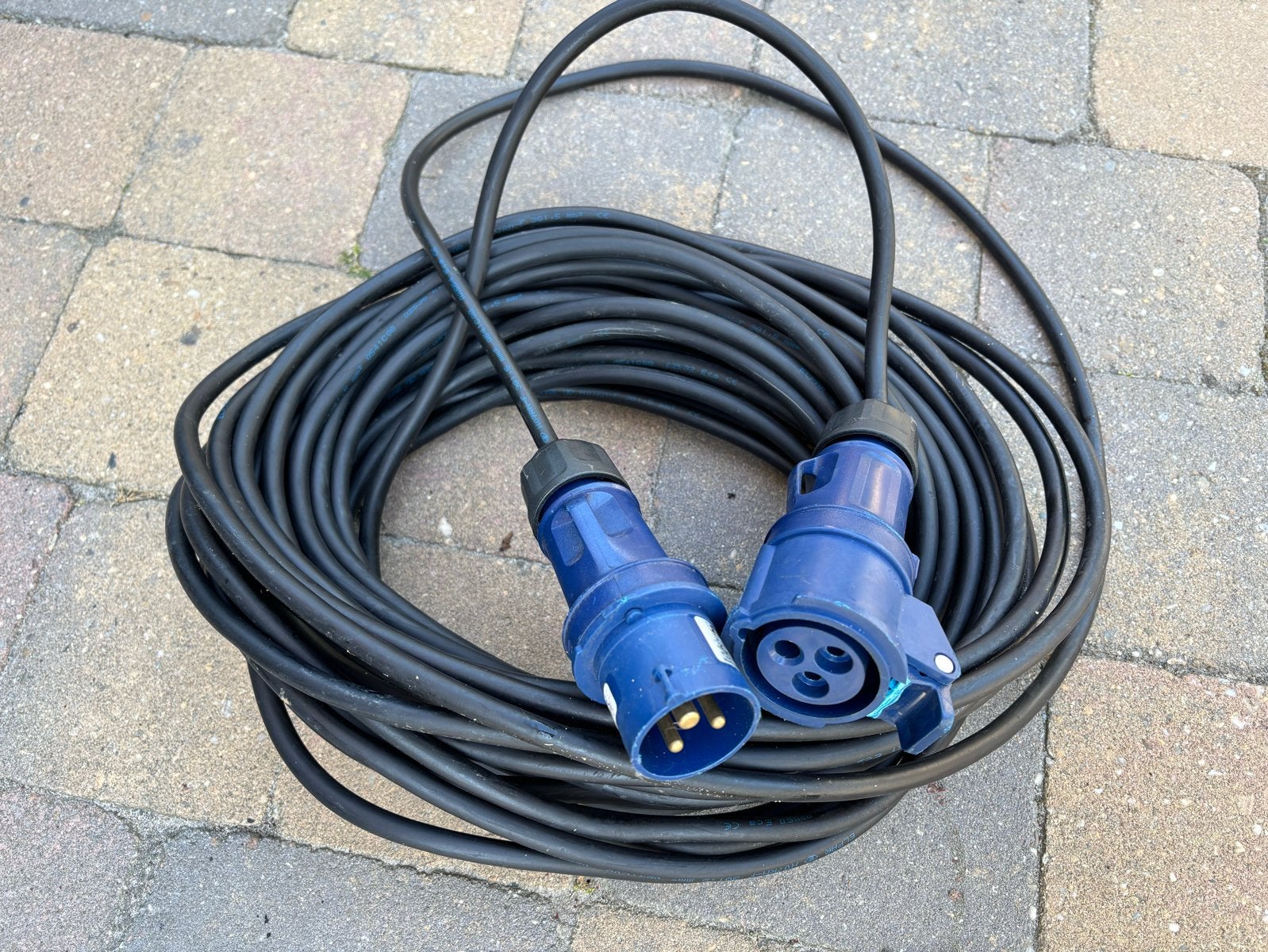 CEE verlengkabel 20m voor camping/caravan (klepje mist), Ophalen of Verzenden, Gebruikt