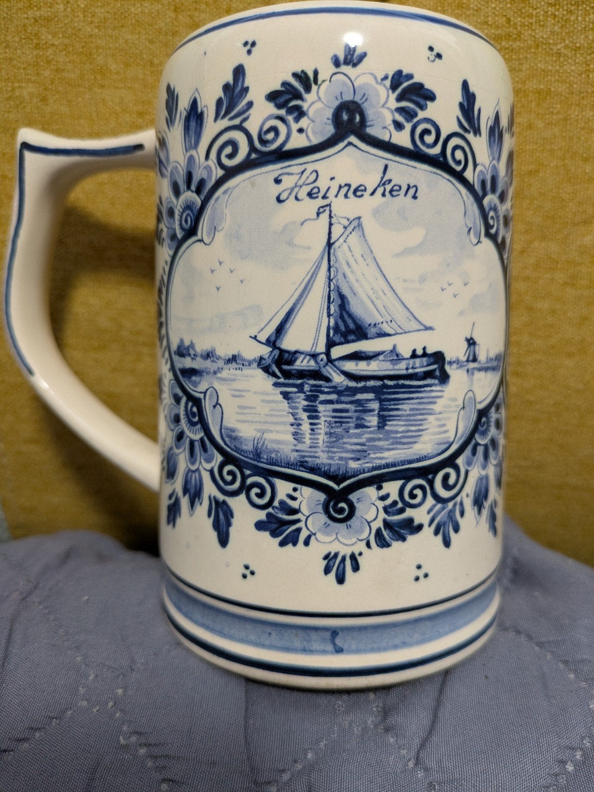 Delfts Blauw Heineken Bierpul met Zeilschip, Ophalen