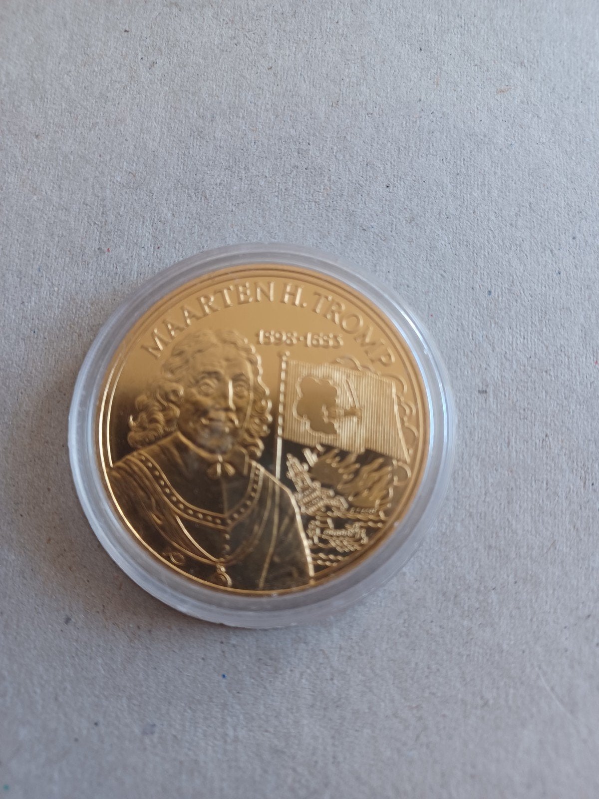 Vergulde munt Maarten H. Tromp 1598-1653, Postzegels en Munten, Ophalen of Verzenden, Koningin Beatrix