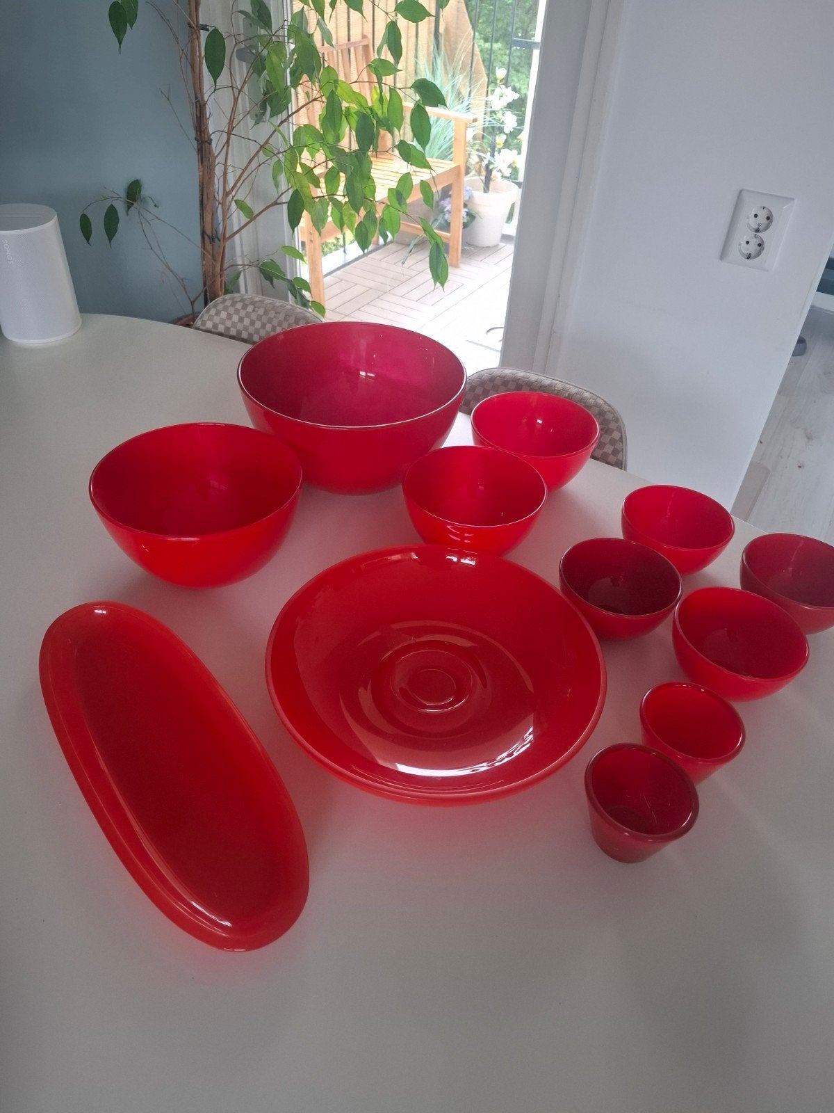 Henry Dean glazen servies - Diverse rode schalen en kommen, Ophalen of Verzenden, Gebruikt, Glas