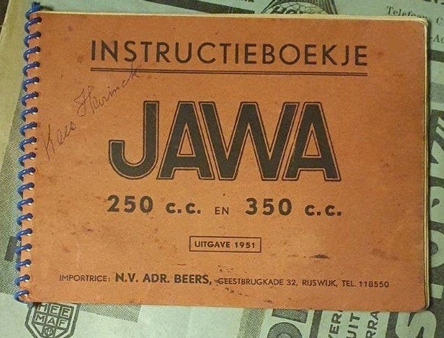 Jawa instructieboekje 250 cc en 350 cc uitgave 1951, Ophalen of Verzenden