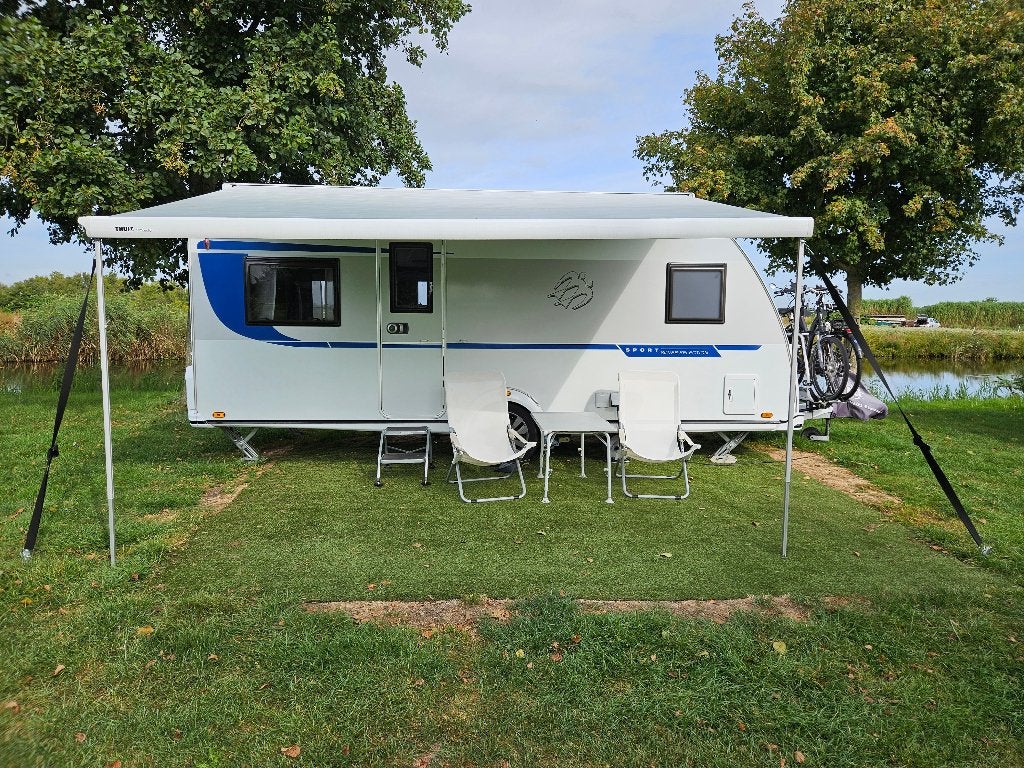 Knaus Sport 500 FU SilverSelection Mover Airco Luifel Vloerv, Rondzit, Particulier, Vast bed, 5 tot 6 meter