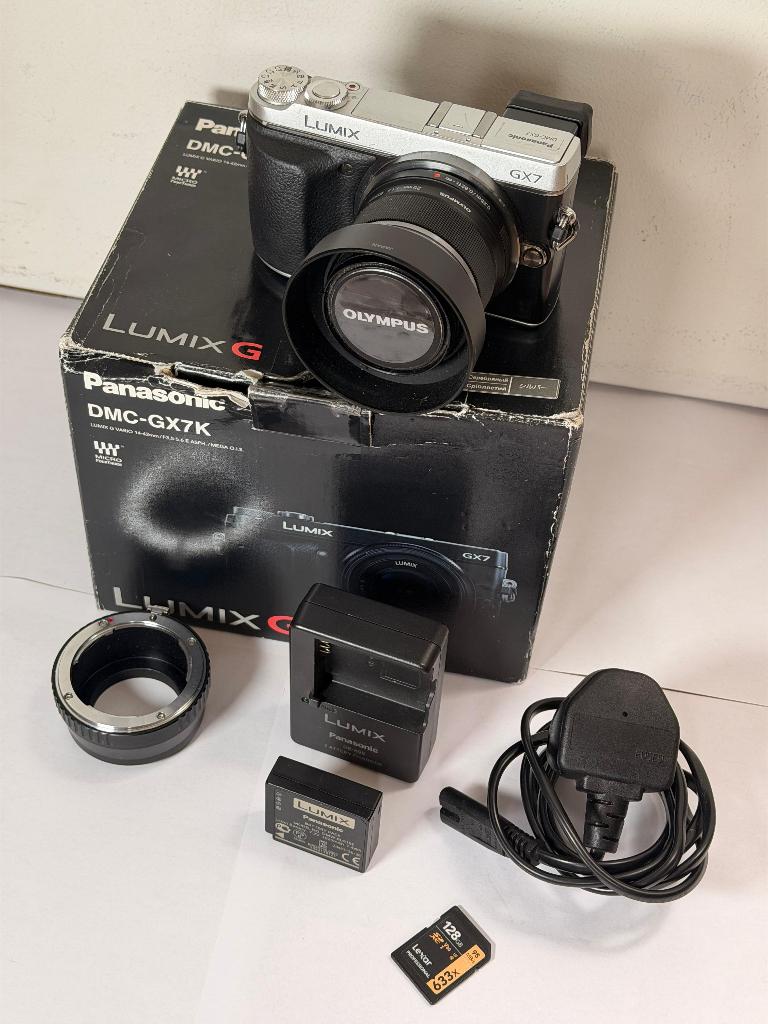 Camera Panasonic Lumix GX7 Mirrorless & Olympus 25mm 1.8, Compact, Ophalen of Verzenden, Zo goed als nieuw, 16 Megapixel