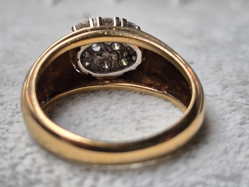 Prachtige ring van 18k goud, 10 natuurlijke diamanten, Ophalen of Verzenden, Dame of Heer, Met edelsteen, Goud