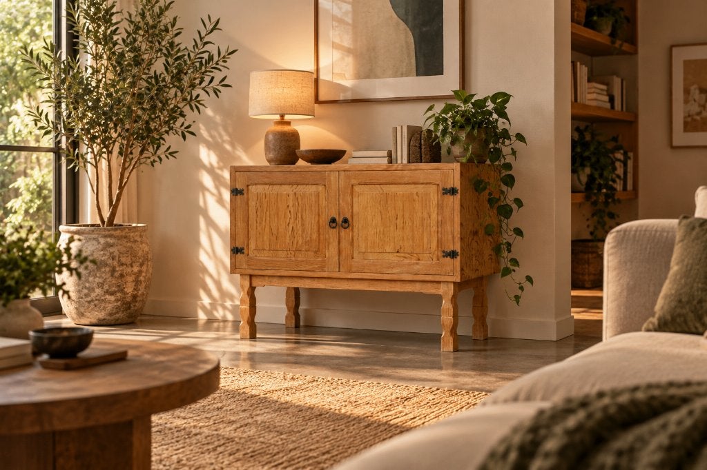 vintage sideboard | brutalist kastje | jaren 60 | Deens, Gebruikt, ., ., Eikenhout
