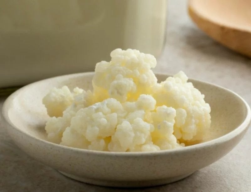 Melkkefir gegroeid op biologische melk, Ophalen
