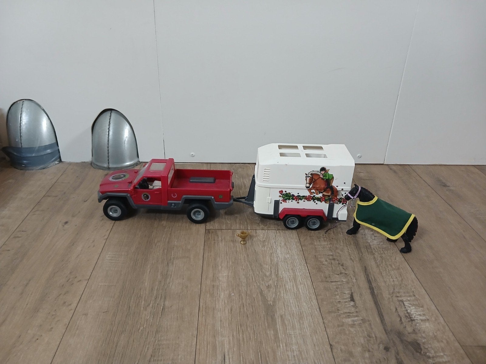 schleich auto met trailer, Verzamelen, Ophalen, Zo goed als nieuw