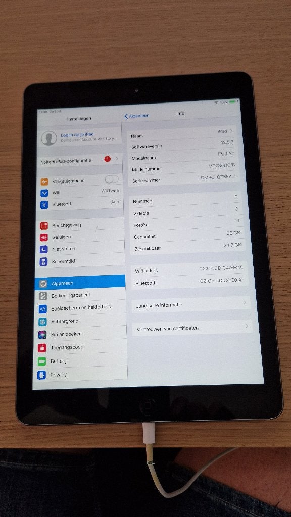 Apple iPad Air 32GB WiFi A1474, Computers en Software, Apple iPads, Gebruikt, 32 GB, Apple iPad Air, Wi-Fi