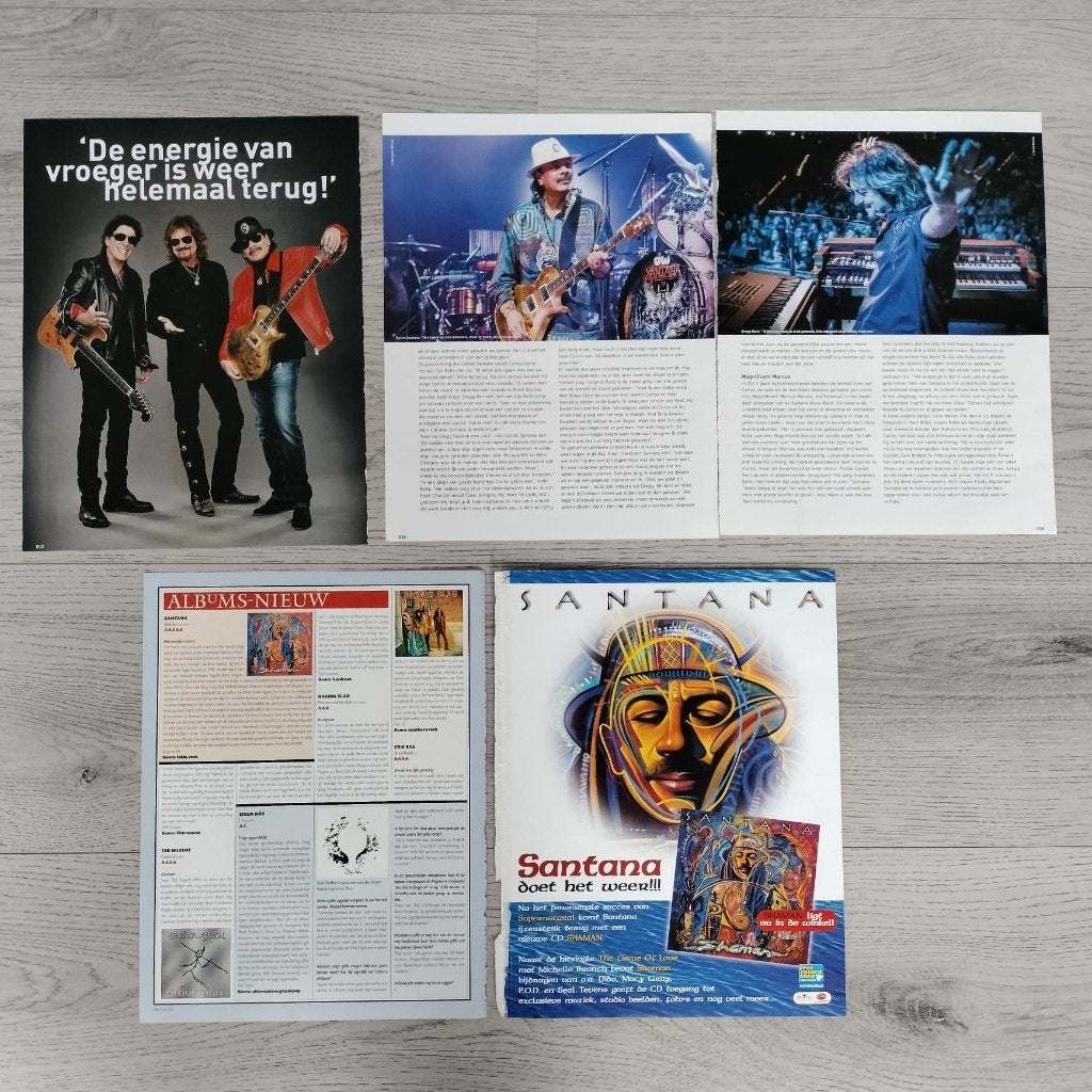 Carlos Santana (Gregg Rolie)  tijdschrift artikelen 6 pagina, Verzenden, Zo goed als nieuw, Boek, Tijdschrift of Artikel