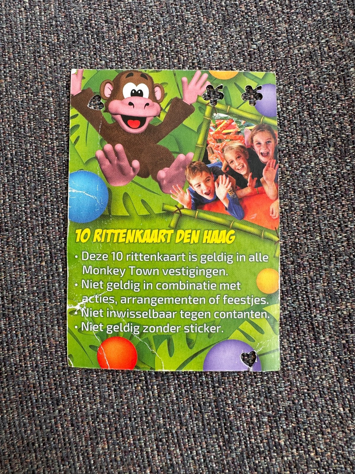 Monkey town rittenkaart - nog 4 keer, Drie personen of meer, Ticket of Toegangskaart