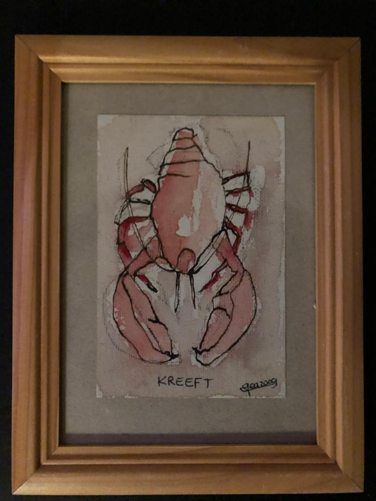 Kreeft in lijst, Ophalen of Verzenden
