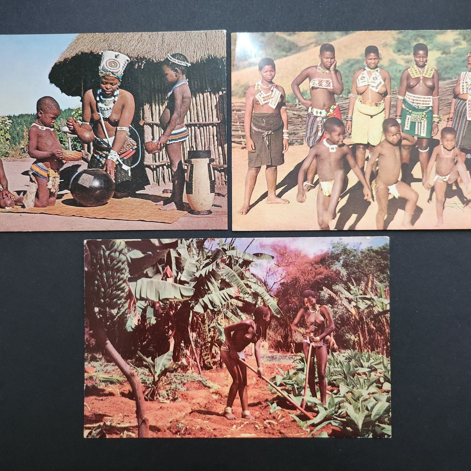 3x Vintage Ansichtkaarten Zoeloeland Zuid-Afrika, Verzenden