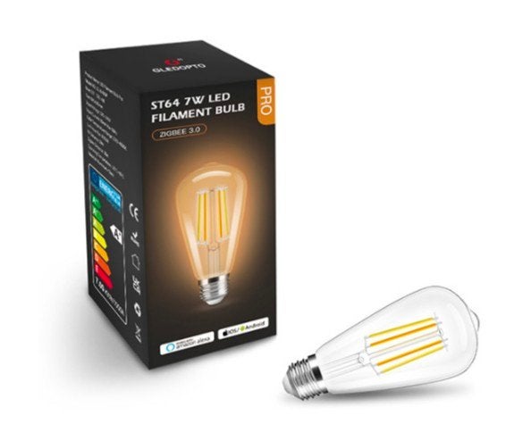 Gledopto Smart lamp E27 | Edison ST64 | Helder | 2200-6500K, Bedienbaar via app, Led-lamp, Gebruikt, Instelbaar wit