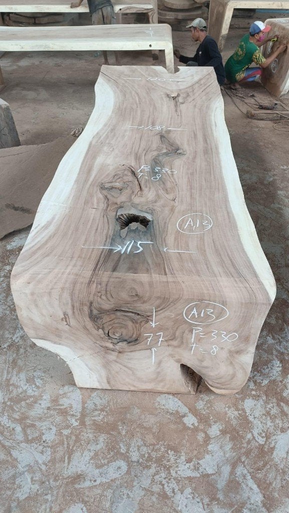 Watervaltafel suar 330 cm – 3,3 meter watervaltafel (A13), Overige houtsoorten, Ophalen of Verzenden, Rechthoekig, Nieuw