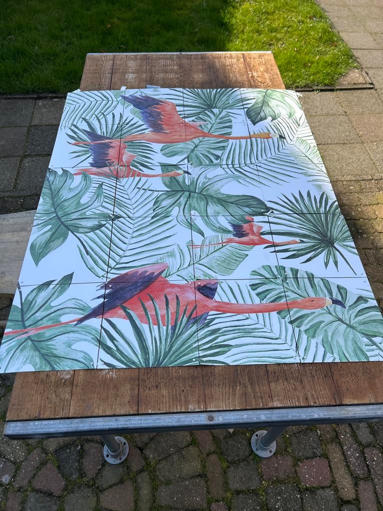 Ixxi flamingo groene bladeren, Ophalen, Gebruikt