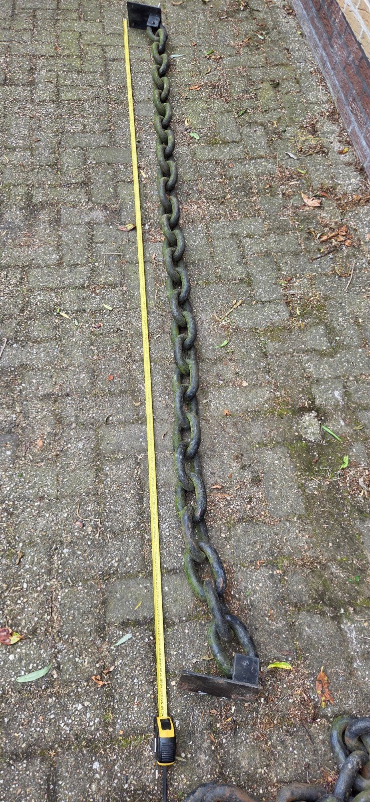 Zware scheepsketting - 2.90 meter lang, circa 30mm schakels, Tuin en Terras, Tuinwanddecoratie, Gebruikt, Ophalen of Verzenden