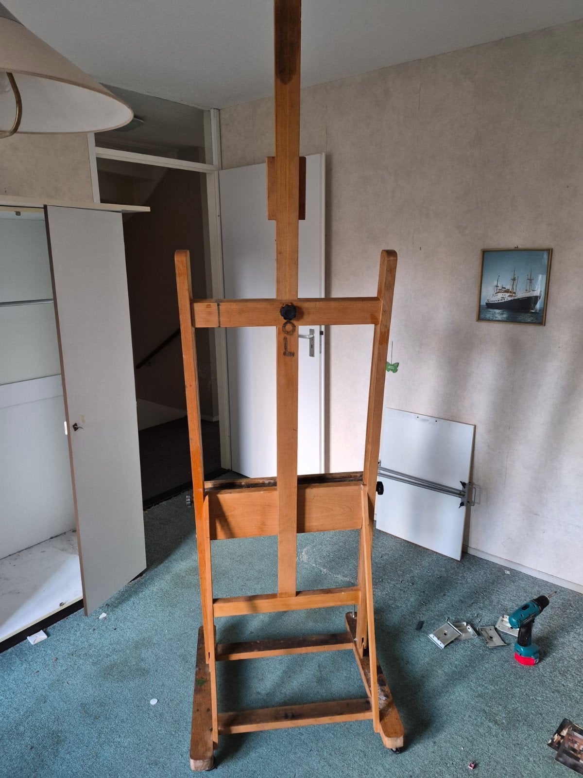 Grote houten schildersezel met extra ezel, Ophalen, Gebruikt, Ezel