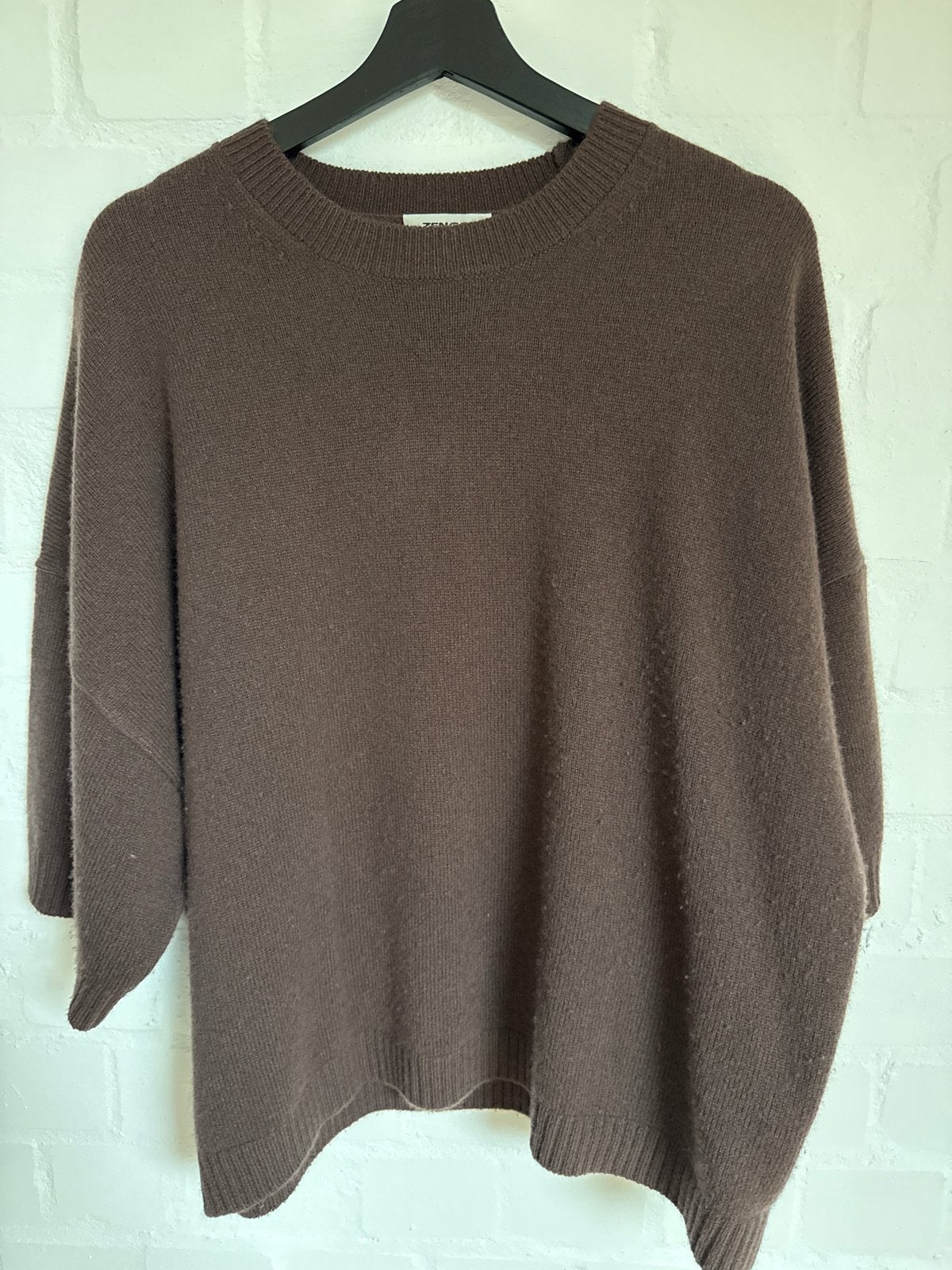 ZENGGI 100% Lamswollen Spencer - Bruin Bourgoundy, Ophalen of Verzenden, Gedragen, Maat 42/44 (L), Bruin