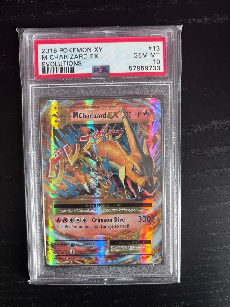 M Charizard EX Evolutions PSA 10 GEM MT Pokémon Kaart, Ophalen of Verzenden, Nieuw, Losse kaart, Foil