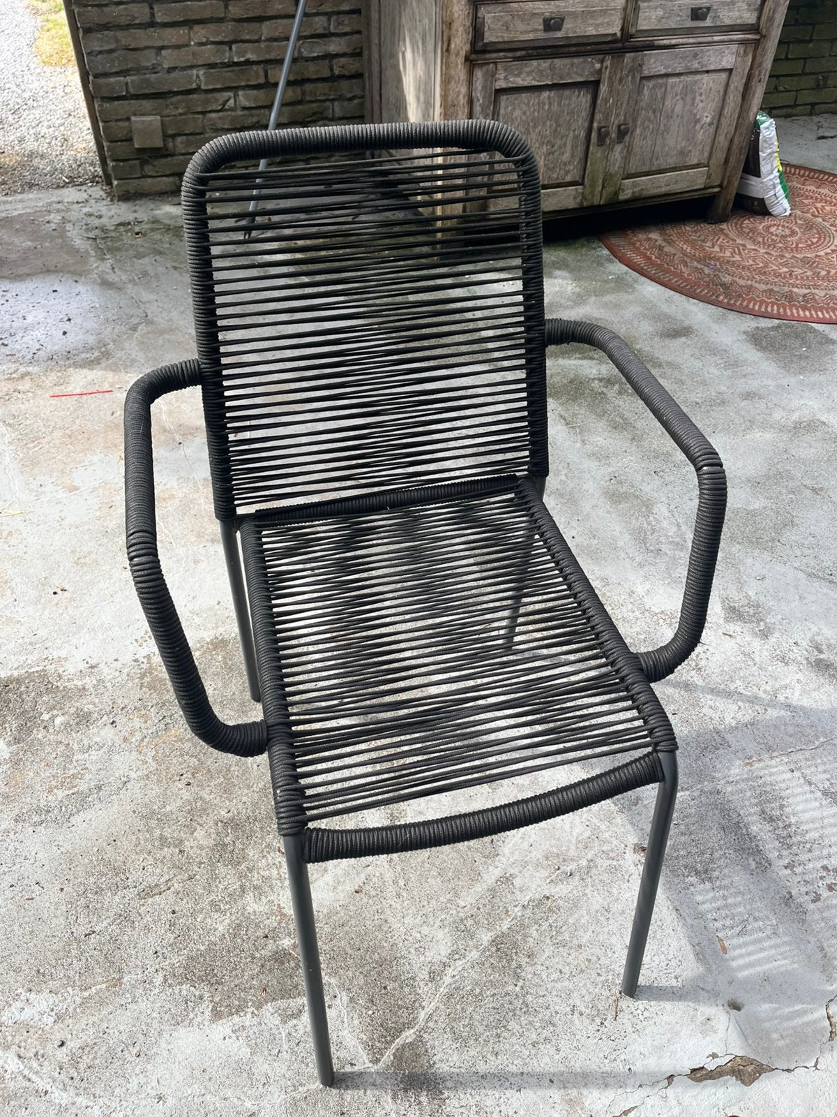6 zwarte tuinstoelen, Tuin en Terras, Tuinstoelen, Ophalen, Gebruikt, Overige materialen