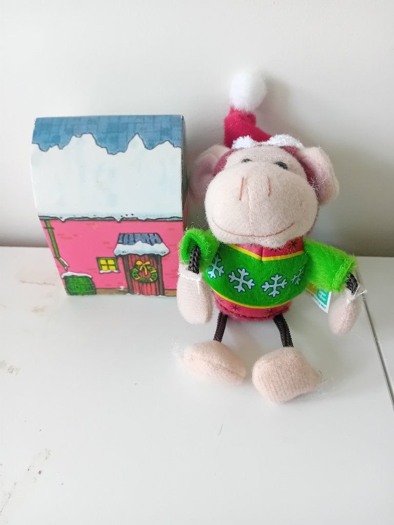 Kerstbungel in de vorm van een aap, Ophalen, Gebruikt, Knuffel of Figuurtje