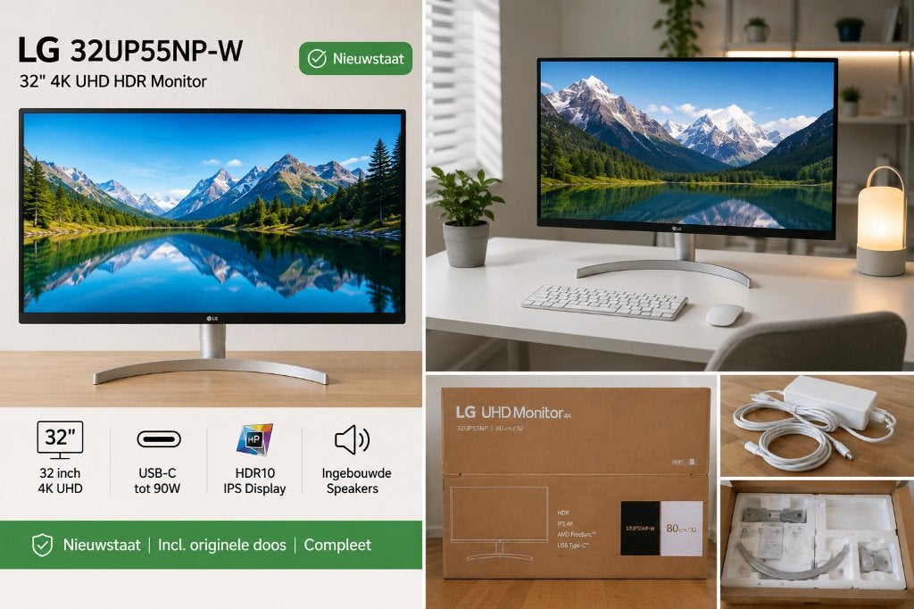 LG 32UP55NP-W 32" 4K UHD HDR USB-C Monitor nieuwstaat, Ophalen of Verzenden, IPS, 3 tot 5 ms, Ultra HD (4K)