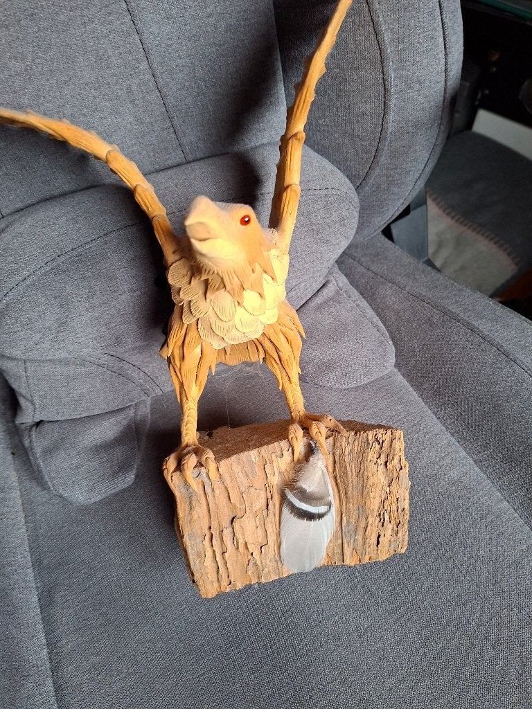 Adelaar uit kneedbaar hout, Houtsnijwerk, Ophalen of Verzenden, 20 - 50 cm, Hout