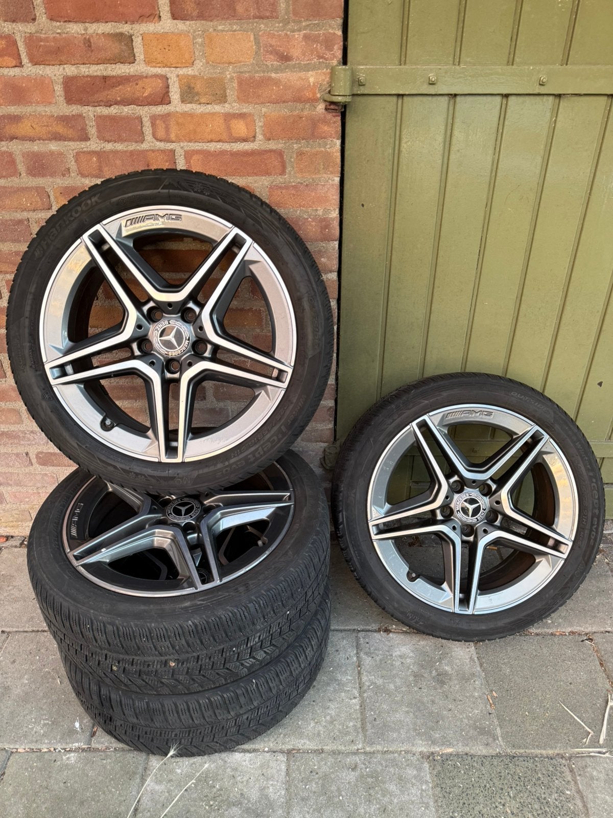 Originele Mercedes 18 inch AMG velgen met winterbanden, Auto-onderdelen, Banden en Velgen, Ophalen, 18 inch, Gebruikt, Banden en Velgen