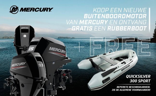 Nieuwe Mercury 8 pk EFI kostaart met Quicksilver 300 Sport, Ophalen, Aluminium, Nieuw, Mercury