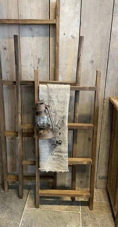Teakhouten trapje decoratie ladder, Ophalen, Nieuw