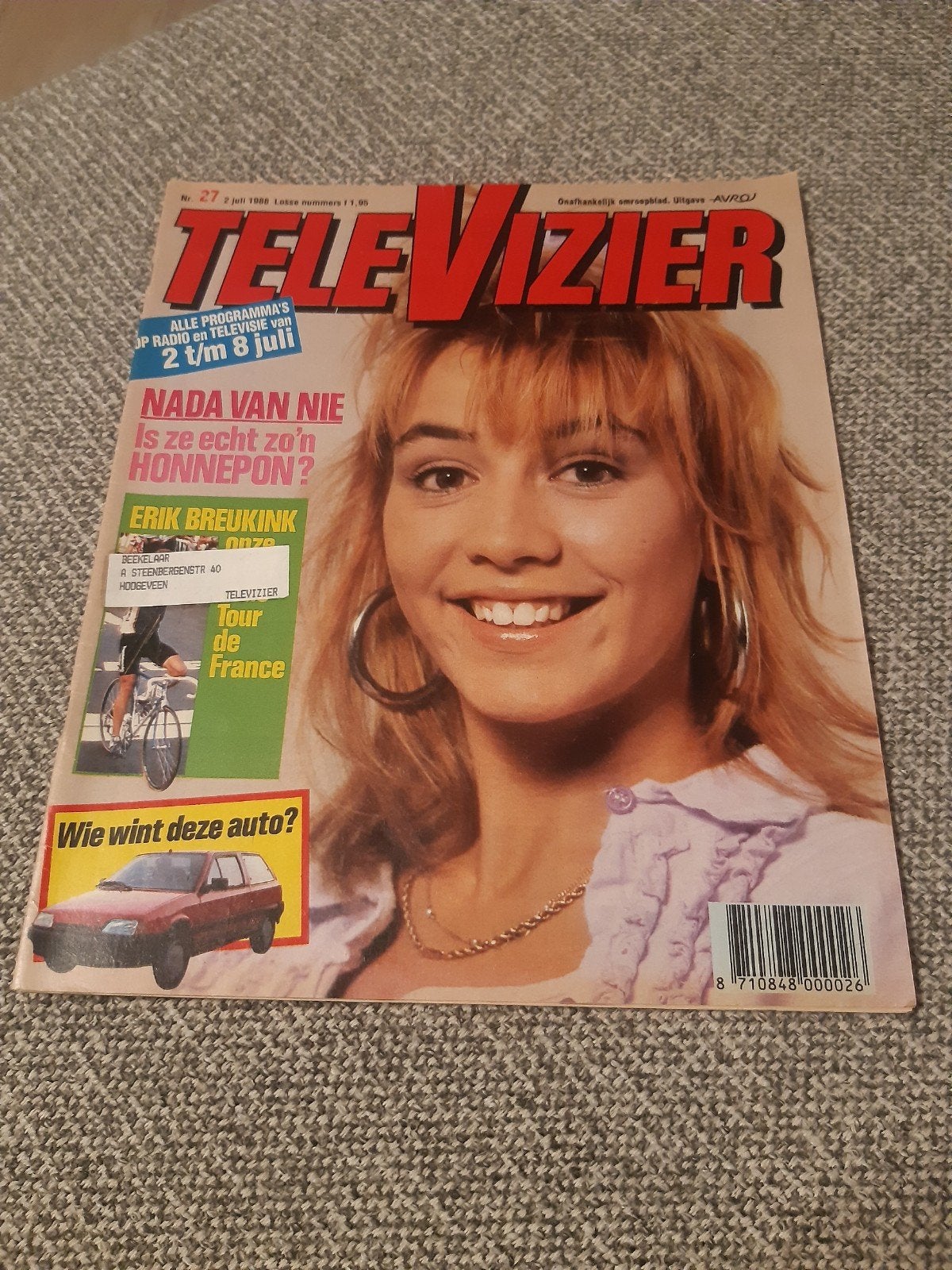 27.Televizier 1988. Nada van Nie. Tour de France. Liesbeth L, Verzamelen, Verzenden, 1980 tot heden, Tijdschrift