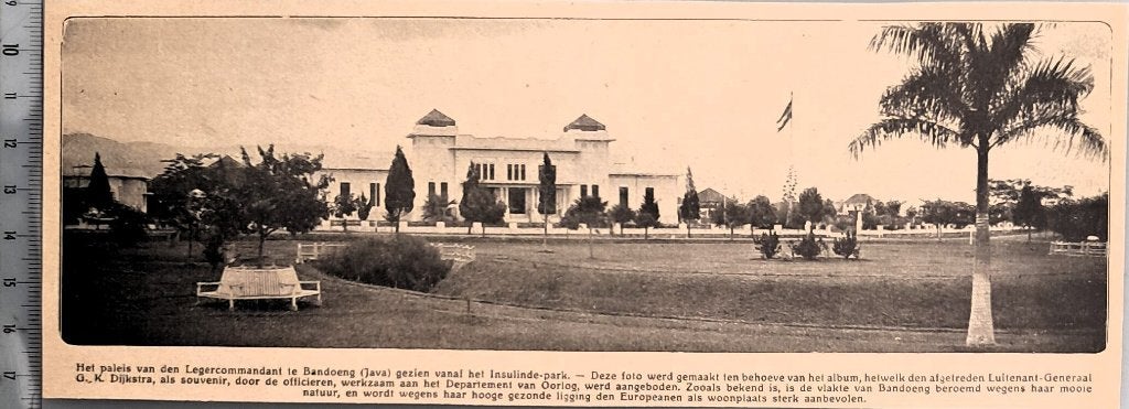 Leger Indië 1922; paleis legercomm. te Bandoeng op Java, Verzenden, Voor 1940, Gebruikt, Overige onderwerpen