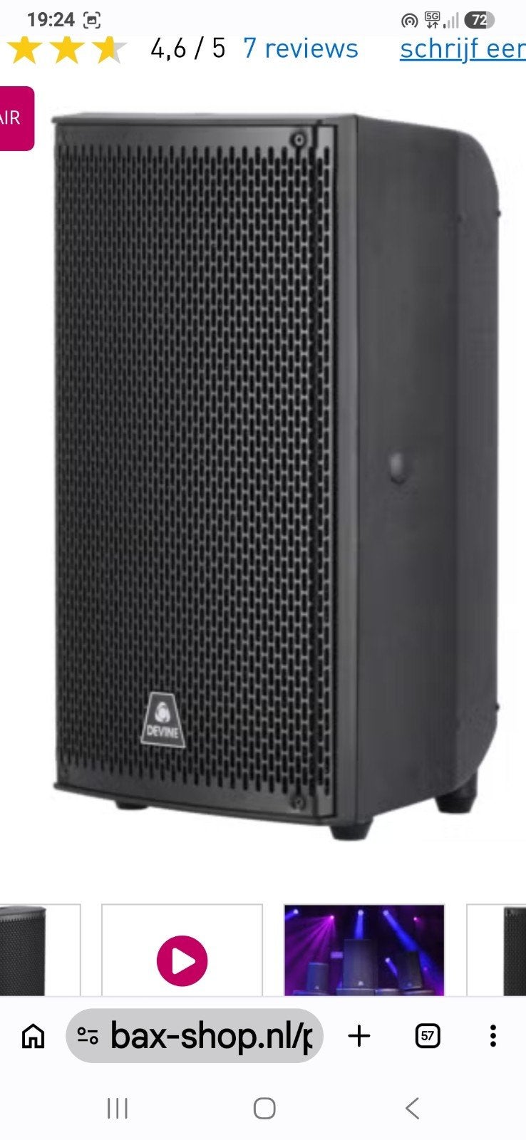 2 Devine Onyx 8 passieve speakers, Muziek en Instrumenten, Ophalen, Gebruikt
