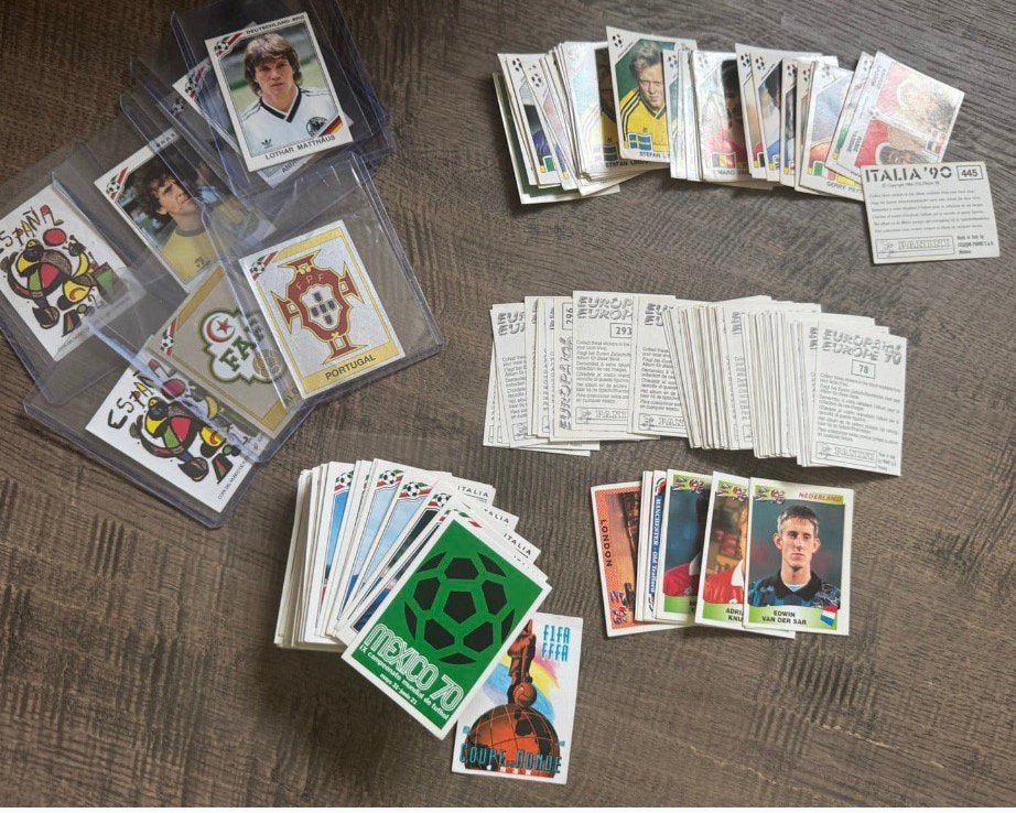 Panini WK voetbal Stickers 1978,1982,1986,1990,1994 en 1998, Ophalen of Verzenden, Zo goed als nieuw, Meerdere stickers
