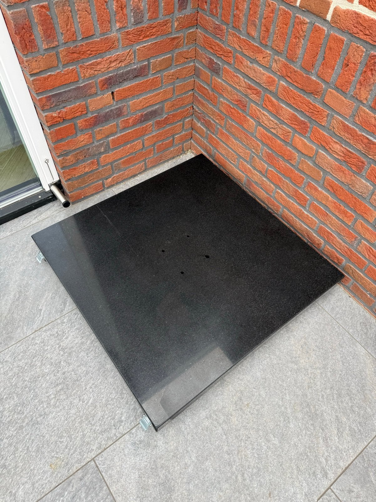Parasolvoet 90kg - Zware granieten parasolvoet op wielen, Ophalen, Nieuw, Minder dan 1 meter, Parasolvoet