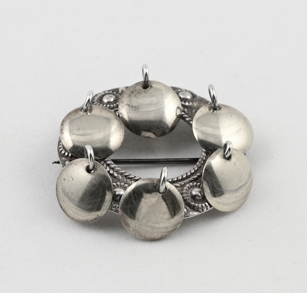 zilveren 925 sterling; Solje Broche Ø 3 cm, Gebruikt, Verzenden, Minder dan 4 cm, Zilver