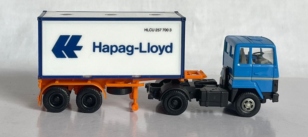 Herpa 805220: Ford Transcontinental met 20ft Hapag Lloyd, Hobby en Vrije tijd, Ophalen of Verzenden, Zo goed als nieuw, Bus of Vrachtwagen
