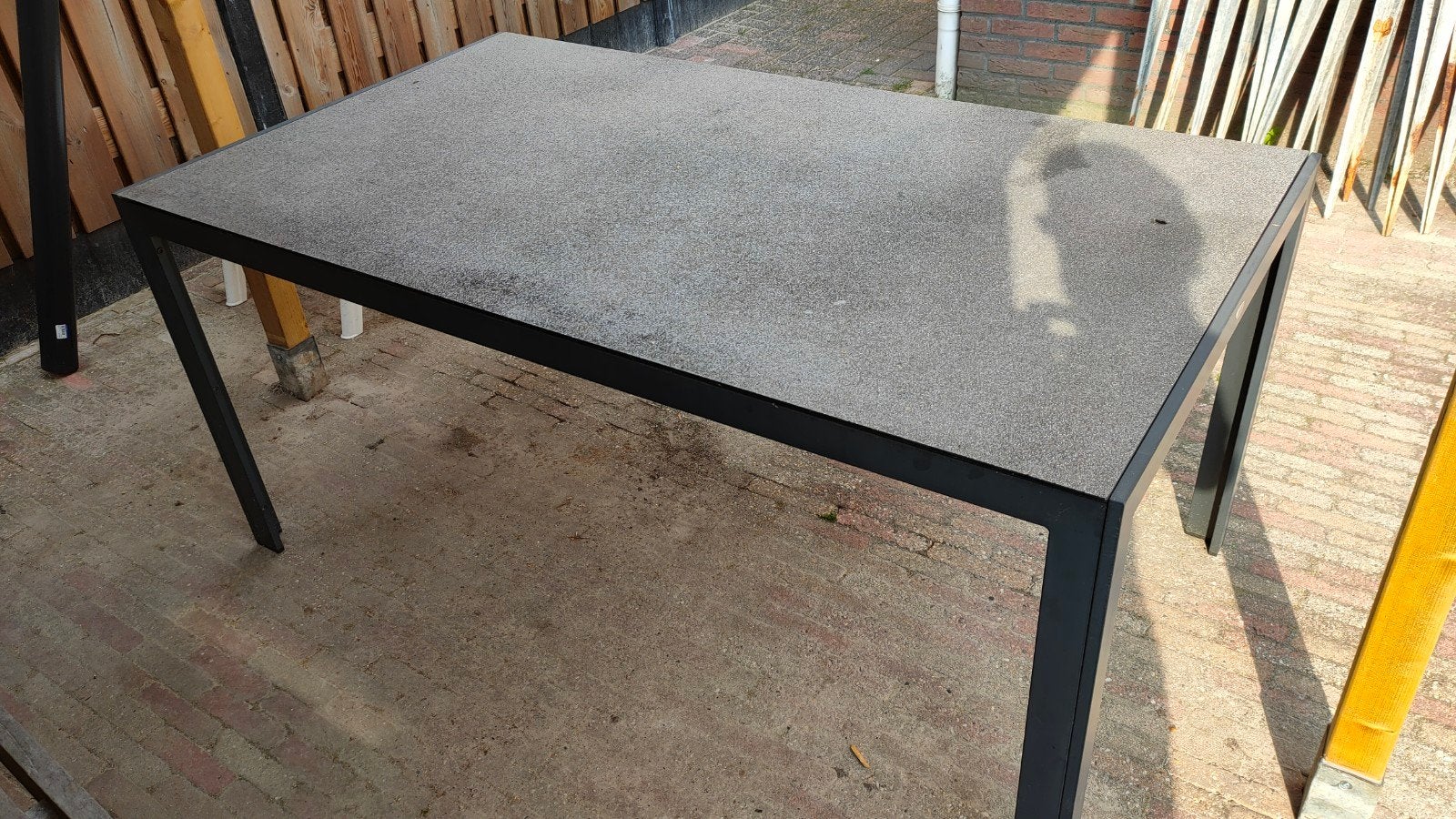 Tuintafel aluminium met glasplaat, Ophalen, Gebruikt, Rechthoekig, Aluminium