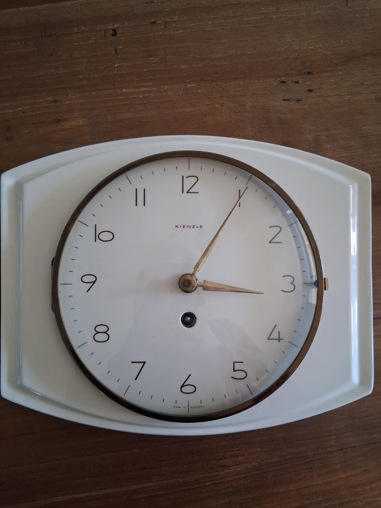 Vintage Kienzle wandklok - Jaren '60 design, Ophalen of Verzenden
