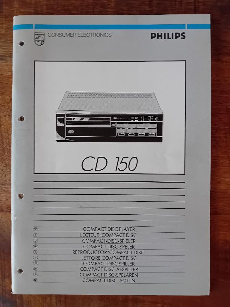 Handleiding Compact Disc Player - Philips CD150, Ophalen of Verzenden, Audio en Video