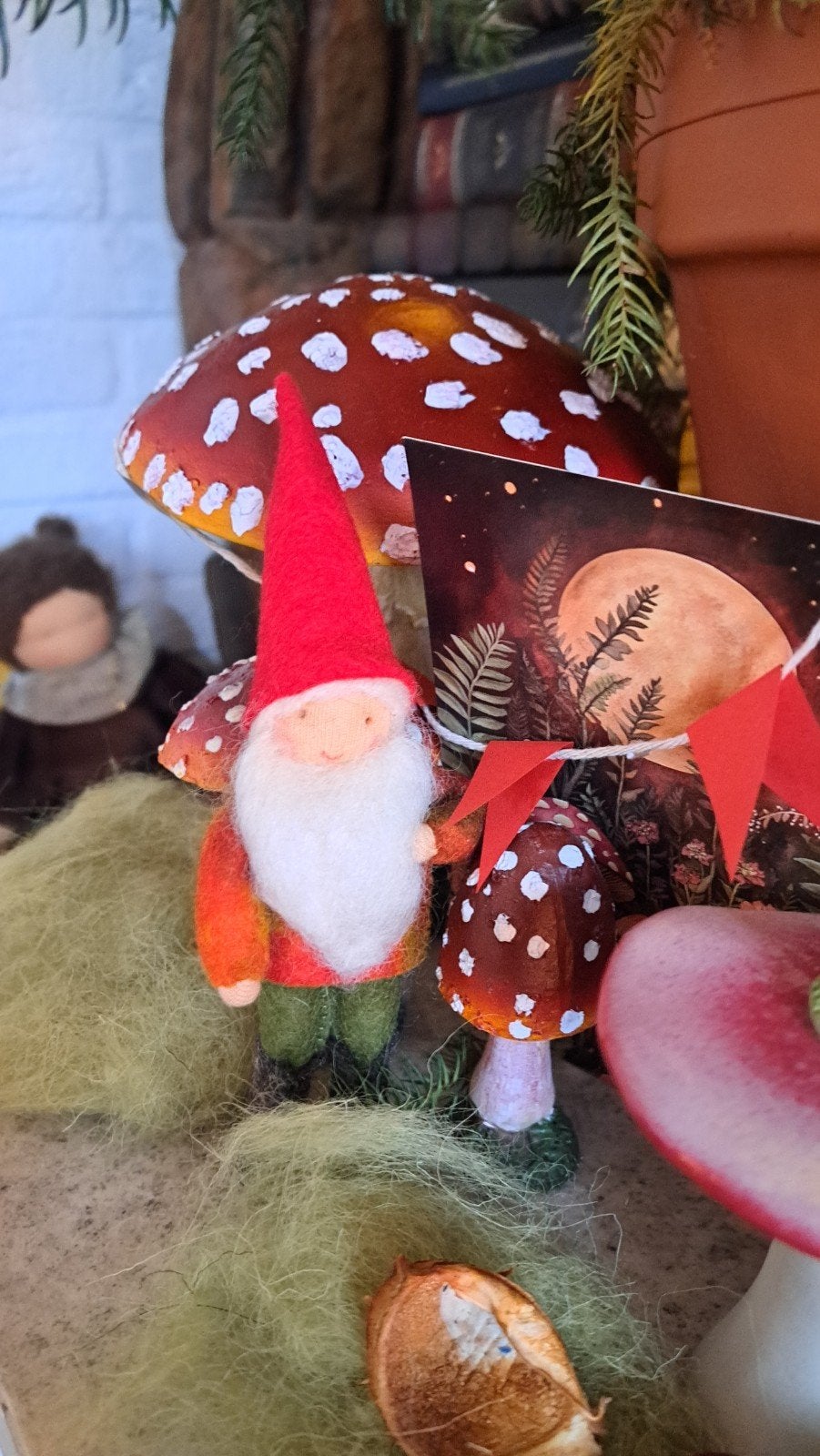 vilt kabouter naaldvilt wolvilt herfst Antroposofisch, Hobby en Vrije tijd, Ophalen of Verzenden, Nieuw, Figuurtje(s), Wolvilt