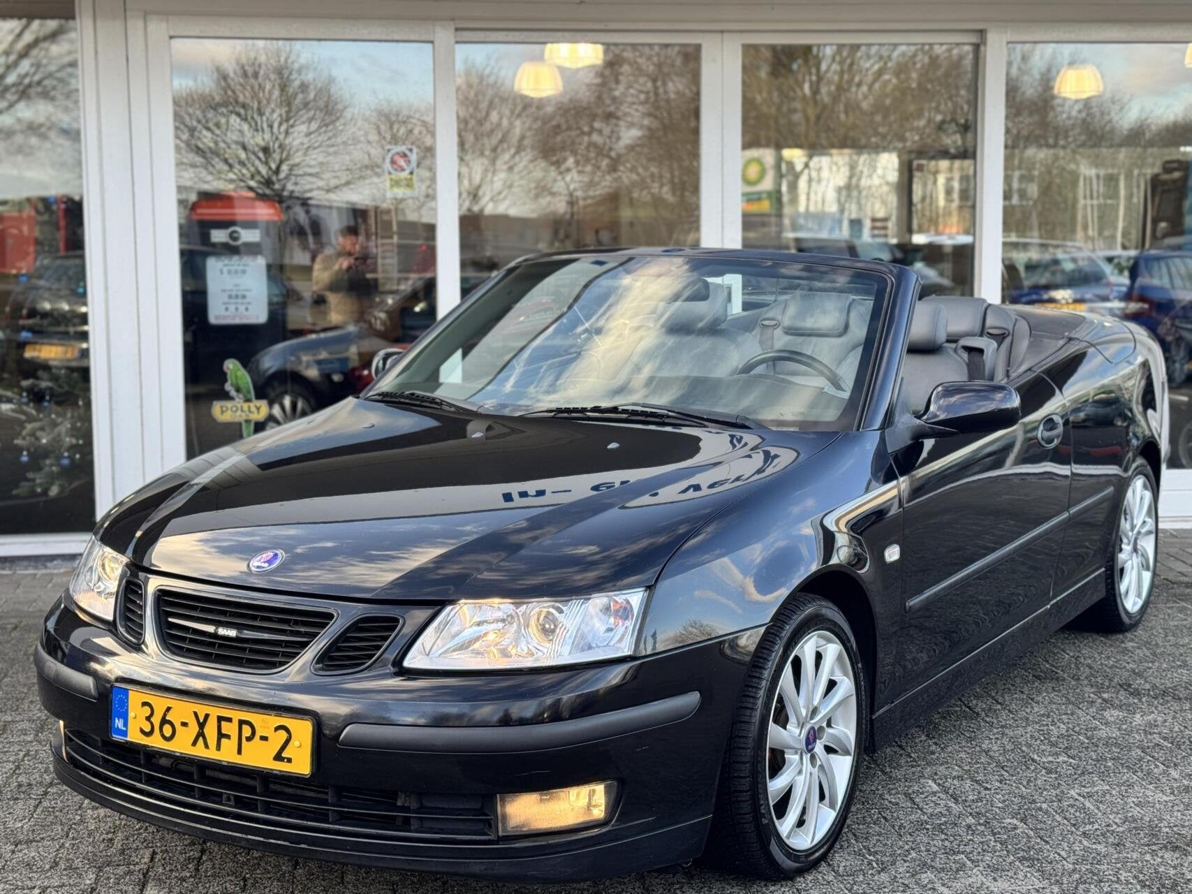 Saab 9-3 Cabrio 1.8T 150pk Vector,Leder,Xenon,Clima,Lmv,, Auto's, Saab, Voorwielaandrijving, 1998 cc, Gebruikt, Zwart