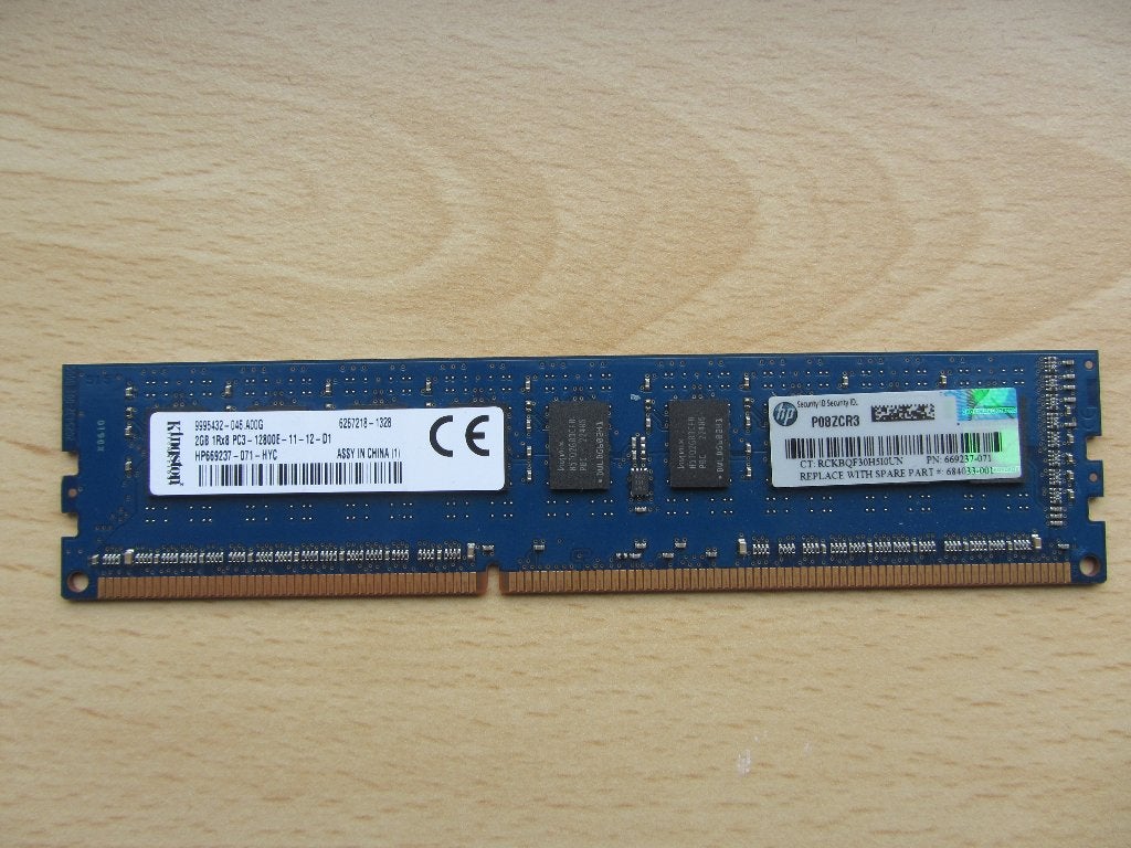 HP 2GB PC3-12800 DDR3-1600MHz ECC Unbuffered CL11, Server, DDR3, Ophalen of Verzenden, 2 GB