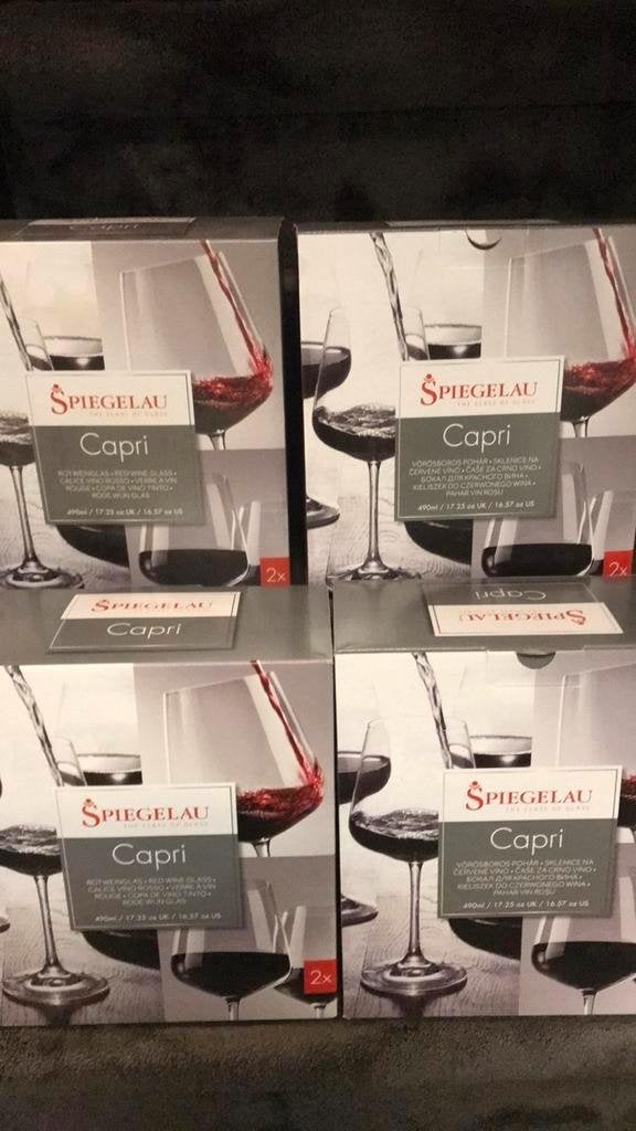 8 grote rode wijn glazen nieuw in doos, Glas of Glazen, Nieuw, Ophalen of Verzenden, Glas
