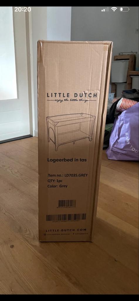 Little Dutch Logeerbed in tas - Grijs, Kinderen en Baby's, Babywiegjes en Ledikanten, Ophalen, Nieuw, Reisbedje