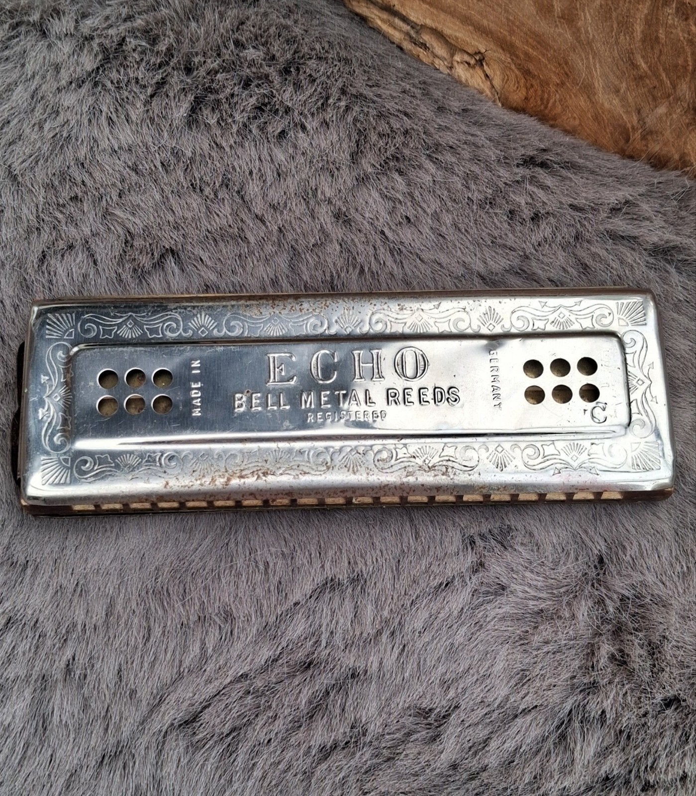 Vintage M. Hohner Echo Bell Metal Reeds Mondharmonica, Ophalen, Gebruikt