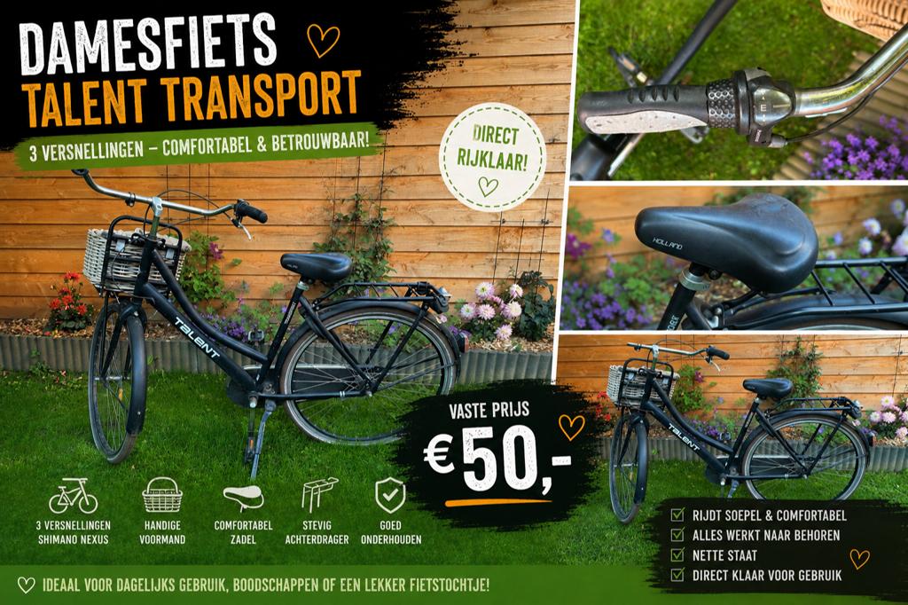 Te koop zwarte tiener fiets, Ophalen