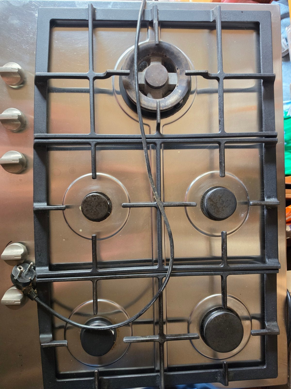 Pelgrim GKB677W/8W gas kookplaat - 5 pitten incl. wokpit, Gebruikt, Ophalen of Verzenden, Inbouw, Gas